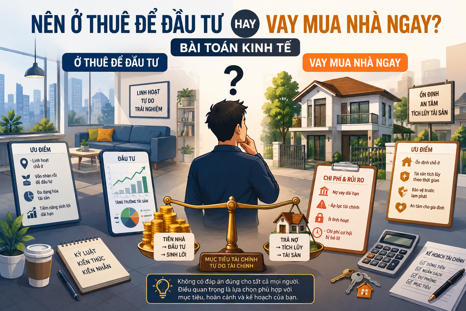 Nên Ở Thuê Để Đầu Tư Hay Vay Mua Nhà Ngay? Bài Toán Kinh Tế