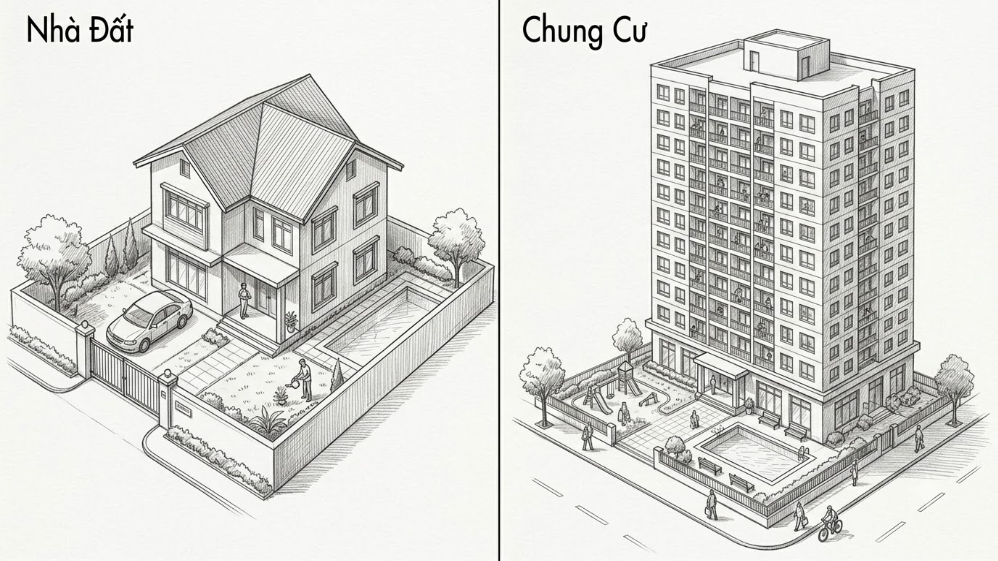 Nên Mua Nhà Đất Hay Chung Cư? Tiêu Chí Lựa Chọn Phù Hợp